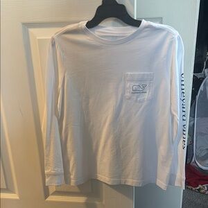 Vineyard Vines White Long Sleeve Shirt with Pocket